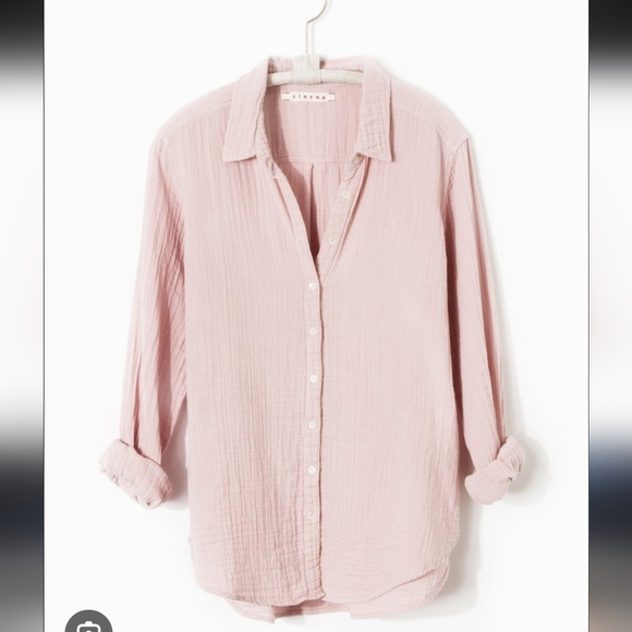 XiRENA Scout Soft Pink Gauzy Cotton Button Down - Picture 1 of 4